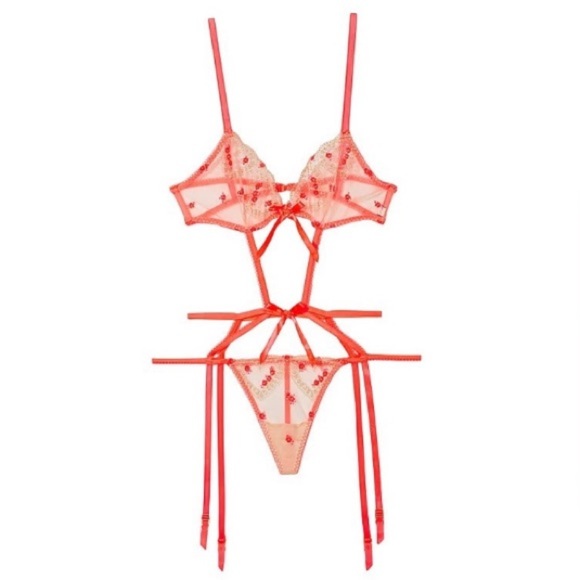 New! Victoria's Secret VERY SEXY Sweetheart Strappy neon Teddy 31687 - Picture 1 of 16